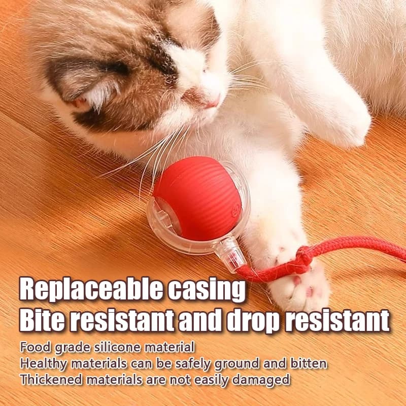 1PC Smart Cat Toys Automatic Rolling Ball Fake Tail Rechargeable Electric Pet Interactive toy Cat Training Imitate Mouse Tail - 2