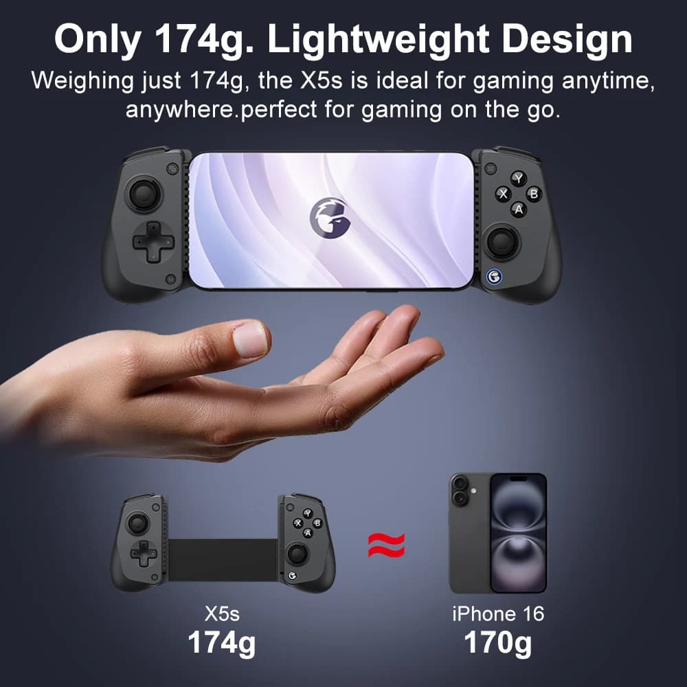 وحدة تحكم الألعاب اللاسلكية GameSir X5s للهواتف المحمولة، متوافقة مع أندرويد وiOS وأجهزة الكمبيوتر وNintendo Switch 2/1، مع جيروسكوب 6 محاور واهتزاز HD - 4