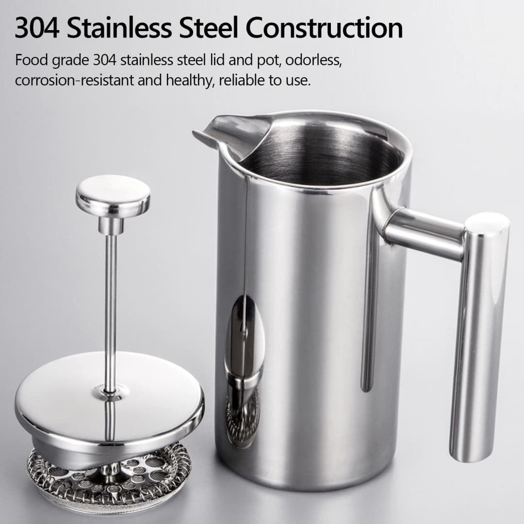 350ml/800ml/1000ml Coffee Maker Pot French Press Coffee Maker Stainless Steel Double Walled Insulated Coffee Maker Pot - 3