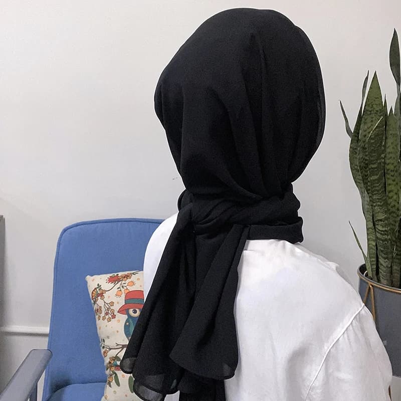 بونيه نسائي إسلامي + شال شيفون، غطاء رأس داخلي سريع، عصابة رأس حجاب مطاطية، غطاء رأس توربان - 6
