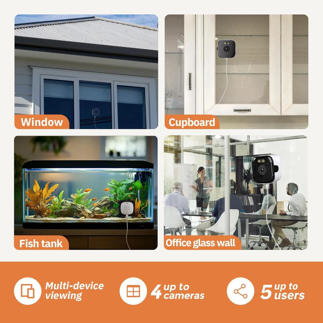 كاميرا نافذة HEIYOUCAM - بديل للكاميرات الخارجية | 2.4/5GHz Wi-Fi | 3MP HD | رؤية ليلية ملونة عبر النافذة - 3