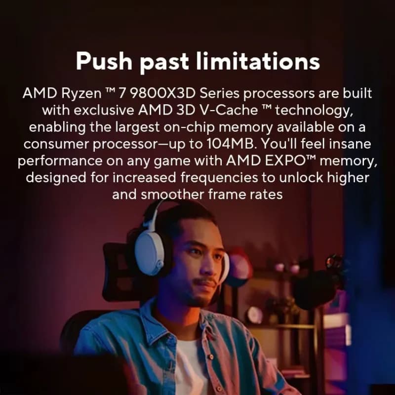 معالج AMD Ryzen™ 7 9800X3D جديد، ذاكرة تخزين مؤقت ثلاثية الأبعاد 8C/16T 120 واط حتى 5.2 جيجاهرتز، L3=96M مقبس AM5 ولكن بدون مبرد - 2