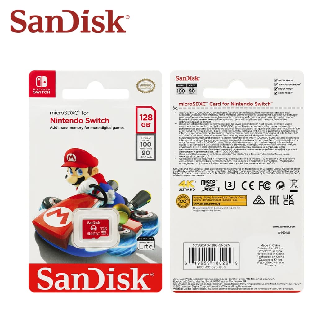 SanDisk Official Nintendo Licensed microSDXC Card UHS-I 100MB/s 90MB/s TF Memory Card 128GB 256GB 512GB For Switch OLED Lite