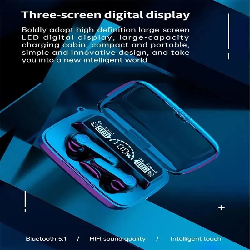 M19 Bluetooth Headset Wireless Tws Gaming Support Noise-cancelling Touch In-ear Mini Emergency Power Bank Headset - 3
