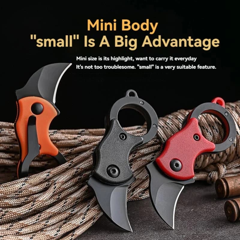 NEW Mini Keychain Pocket Knife Stainless Steel Camping Small Mini Portable Knife Peeler Fixed Blade Multi EDC Tool with Chain - 4