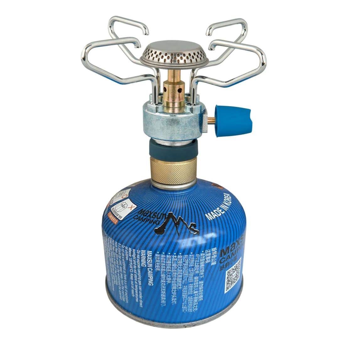 Easy Clic System with Threaded Gas Canister Adapter Campingaz Gas Cooker Convert to LIndal Valve - 4