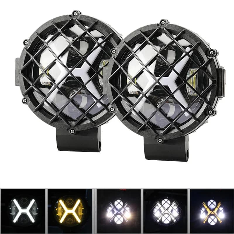 1/2 قطعة إضاءة عمل LED للسيارة 7 بوصة شريط إضاءة مصباح قيادة لسيارات الجيب والطرق الوعرة والقوارب والجرارات والشاحنات و4x4SUV وATV كشاف 12/24V 40 واط