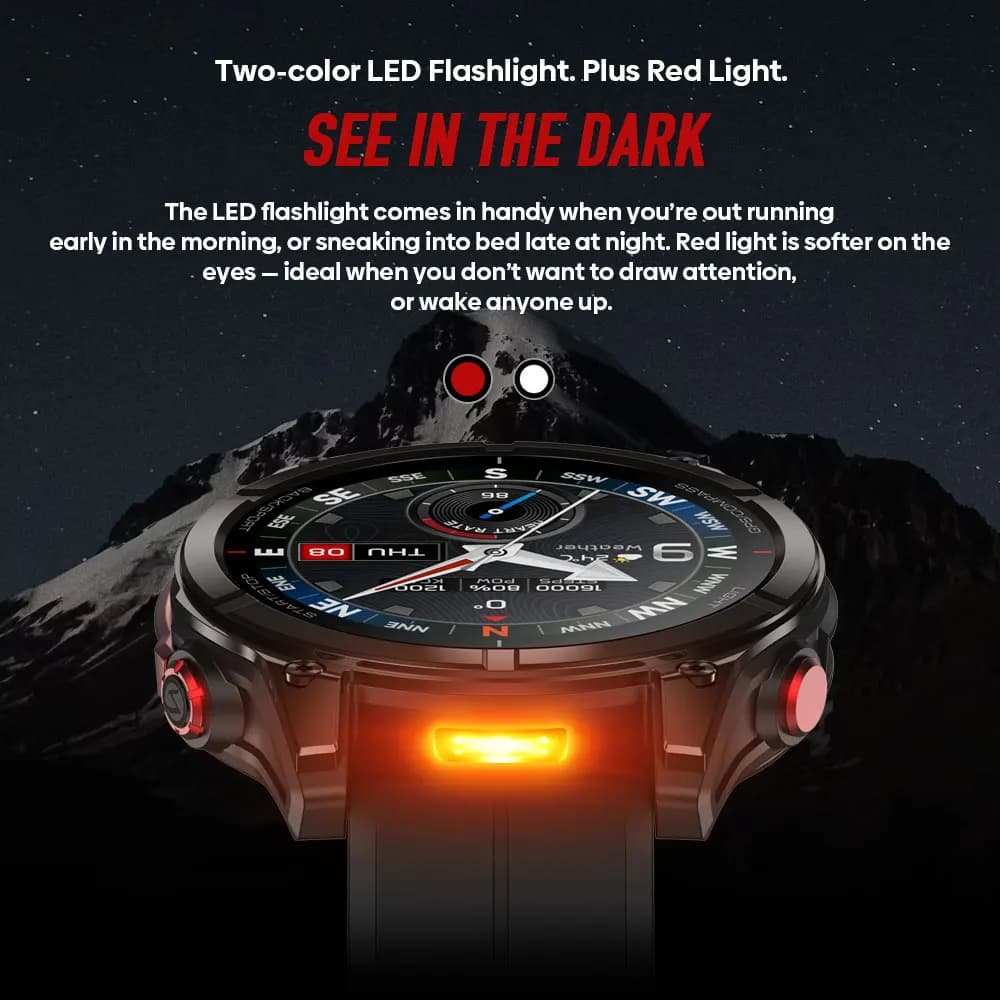 New Zeblaze Stratos 4 Pro GPS Smart Watch 1.43''AMOLED Display Dual-Color Flashlight Music Storage 170+ Workout Modes SmartWatch - 3