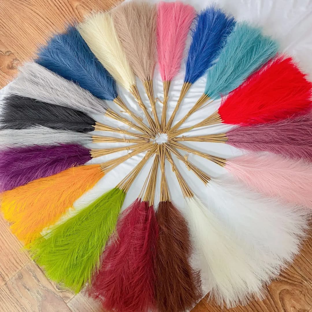 55CM Fluffy Pampas Grass Boho Decor Flower Fake Plant Reed Simulated Wedding Party Home Decoration Artificial Flowers - 3