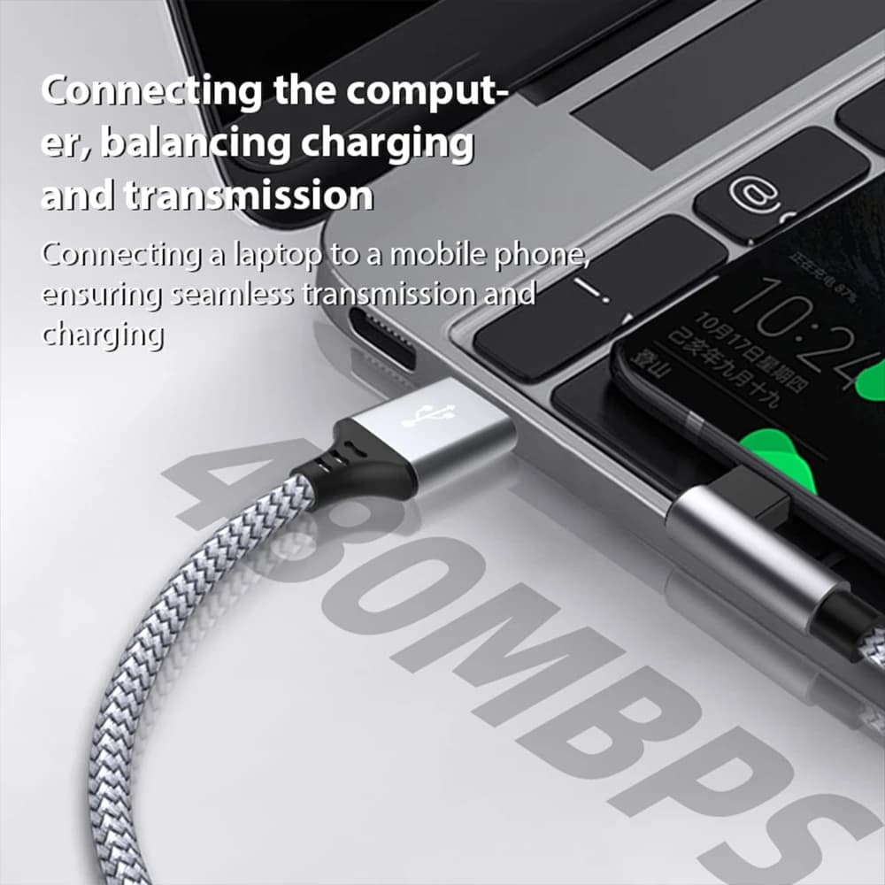 6A USB C Elbow Type C Fast Charge Cable 3m 5m Phone Extend Charging Cable for Samsung Huawei Xiaomi Oppo OnePlus VR Camera - 6