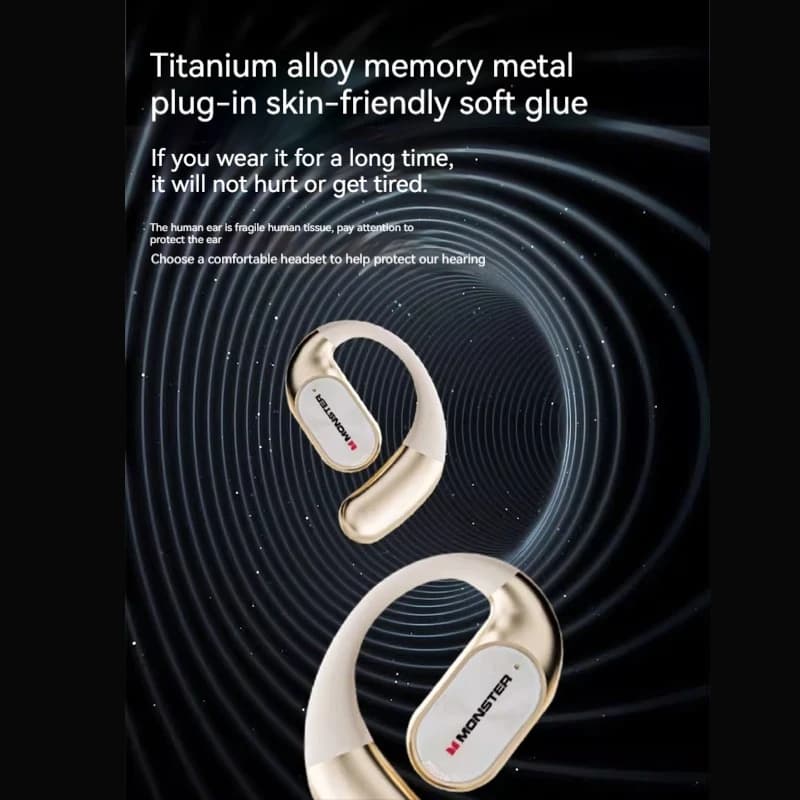 MONSTER AC530 Earphones Bluetooth 6.0 IPX5 Waterproof Double Fold Ear Hanging Bone Conduction Sports Running Headphones Gifts - 5