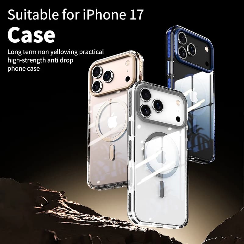 Luxury PE Striped Border HD Phone Case for iPhone 17 Air 16 15 14 Plus 13 12 Pro Max for Magsafe Magnetic Wireless Charge Cover - 2