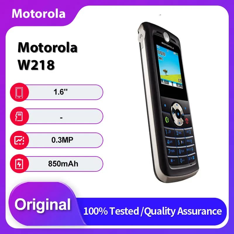 Original Unlocked Motorola W218 2G 850mAh GSM 900 / 1800 0.3MP Mobile Phone