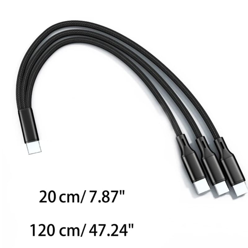 3 in 1 USB C to USB C Multi 3 in 1 Type C to 3 Type C Port Charger Cord, 5V 2A Fast Charging Cable for 3 Mobile Phones - 2