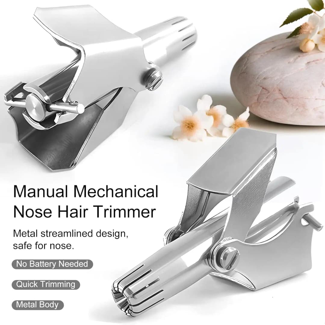 ماكينة تشذيب شعر الأنف من Brangdy للرجال، من الفولاذ المقاوم للصدأ، ماكينة حلاقة يدوية ميكانيكية، أدوات إزالة الشعر قابلة للغسل مع فرشاة - 2