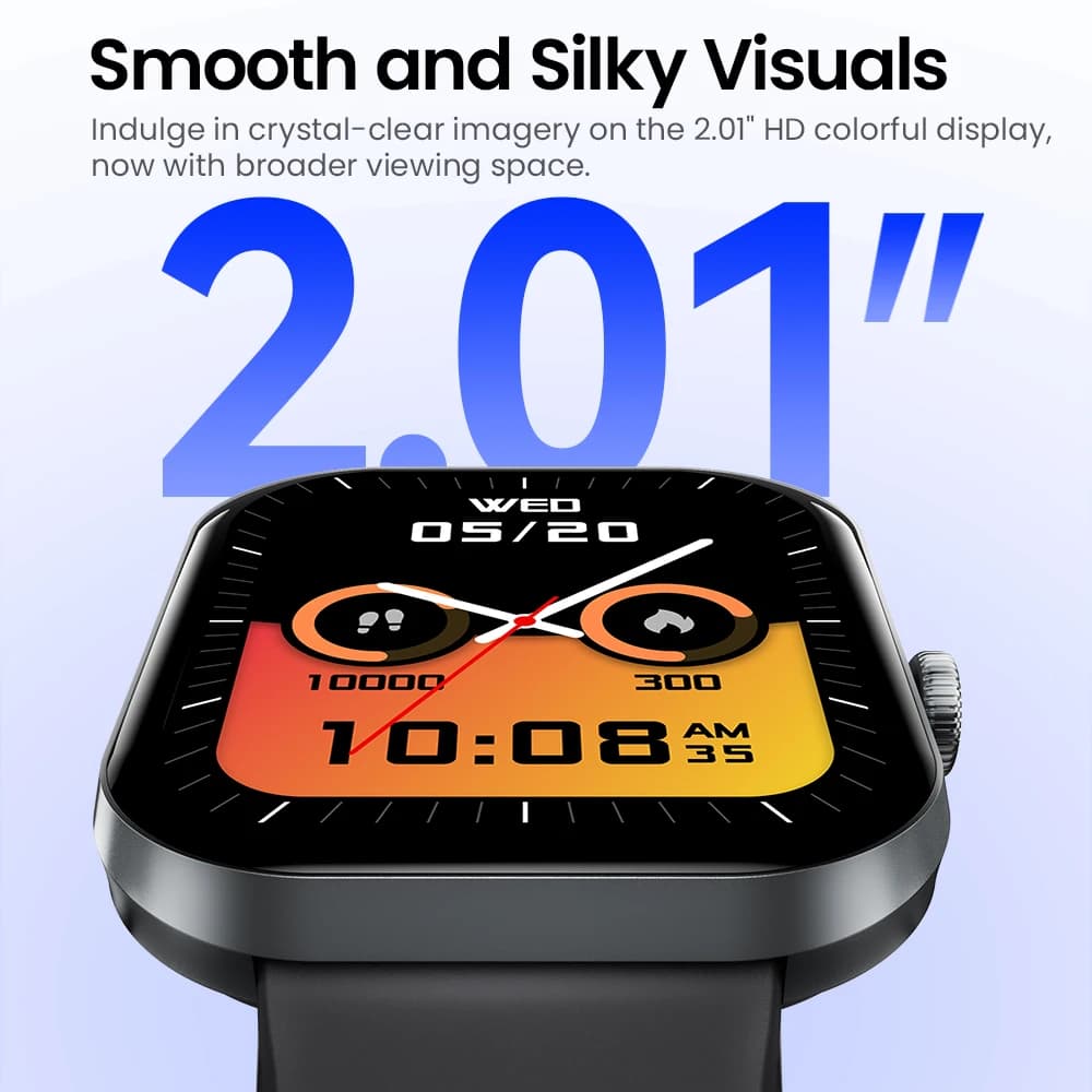 ساعة HAYLOU Watch S6 الذكية بشاشة 2.01 بوصة عالية الدقة، مكالمات صوتية عبر البلوتوث، مقاومة للماء بمعيار IP68، تتبع اللياقة البدنية - 3