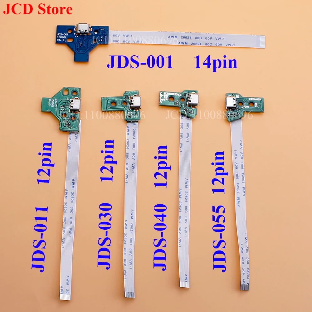 For PS4 Controller Micro USB Charging Board Port Socket jack Dock 12Pin 14Pin JDS 001 011 030 040 055 Connector Cable - 6