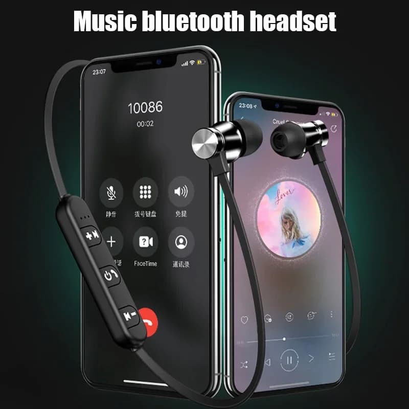 XT11 sports earphones in ear wireless neckband magnetic headphones waterproof earbuds stereo music Bluetooth headset with mic - 2