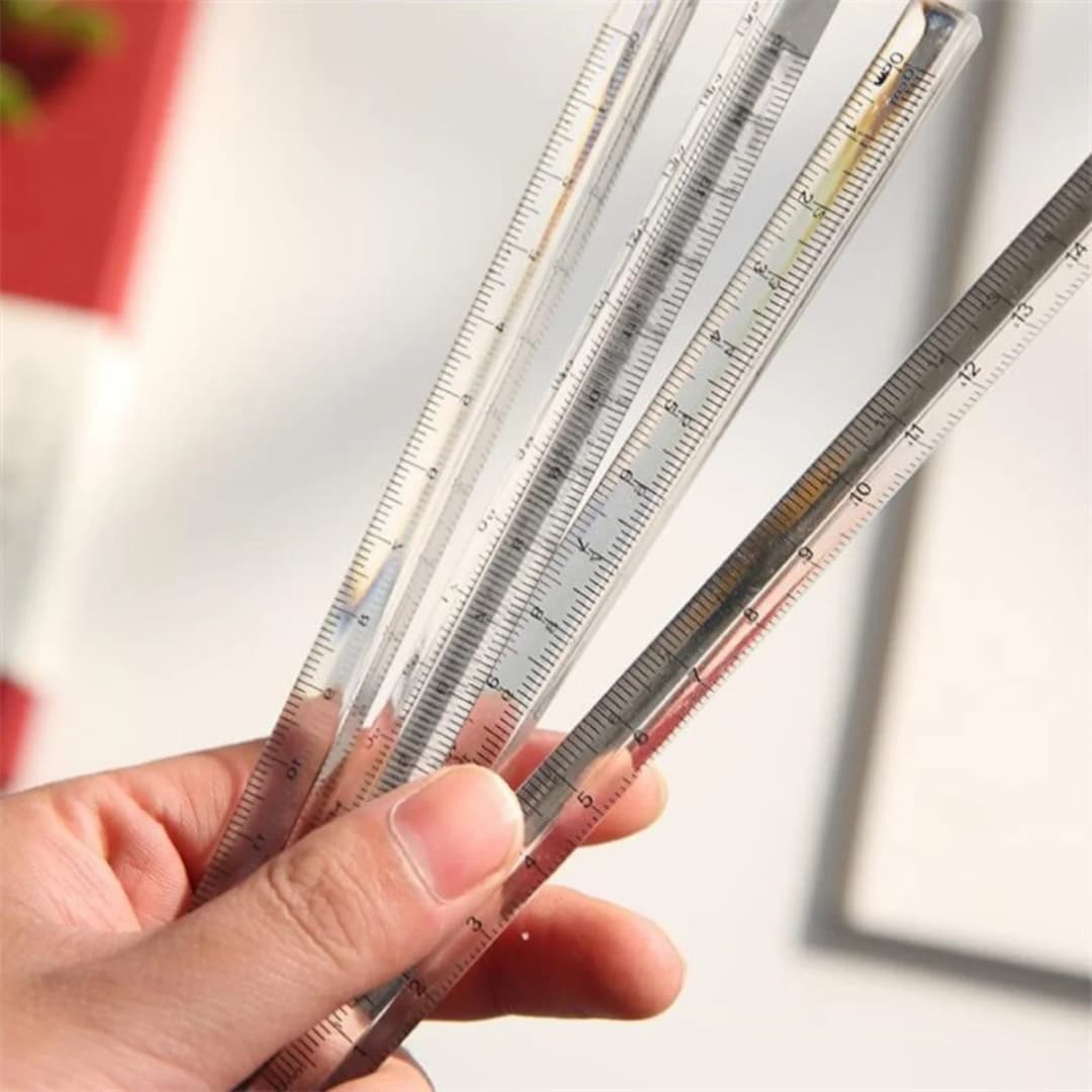 1PCS Transparent Triangle Ruler School and Office Supplies Stationery - 4