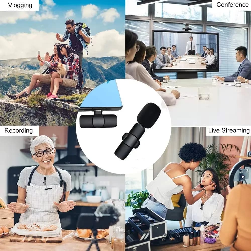 Lenovo Mini Portable Wireless Lavalier Microphone for Live Broadcast Gaming Audio Video Recording iPhone Android - 5