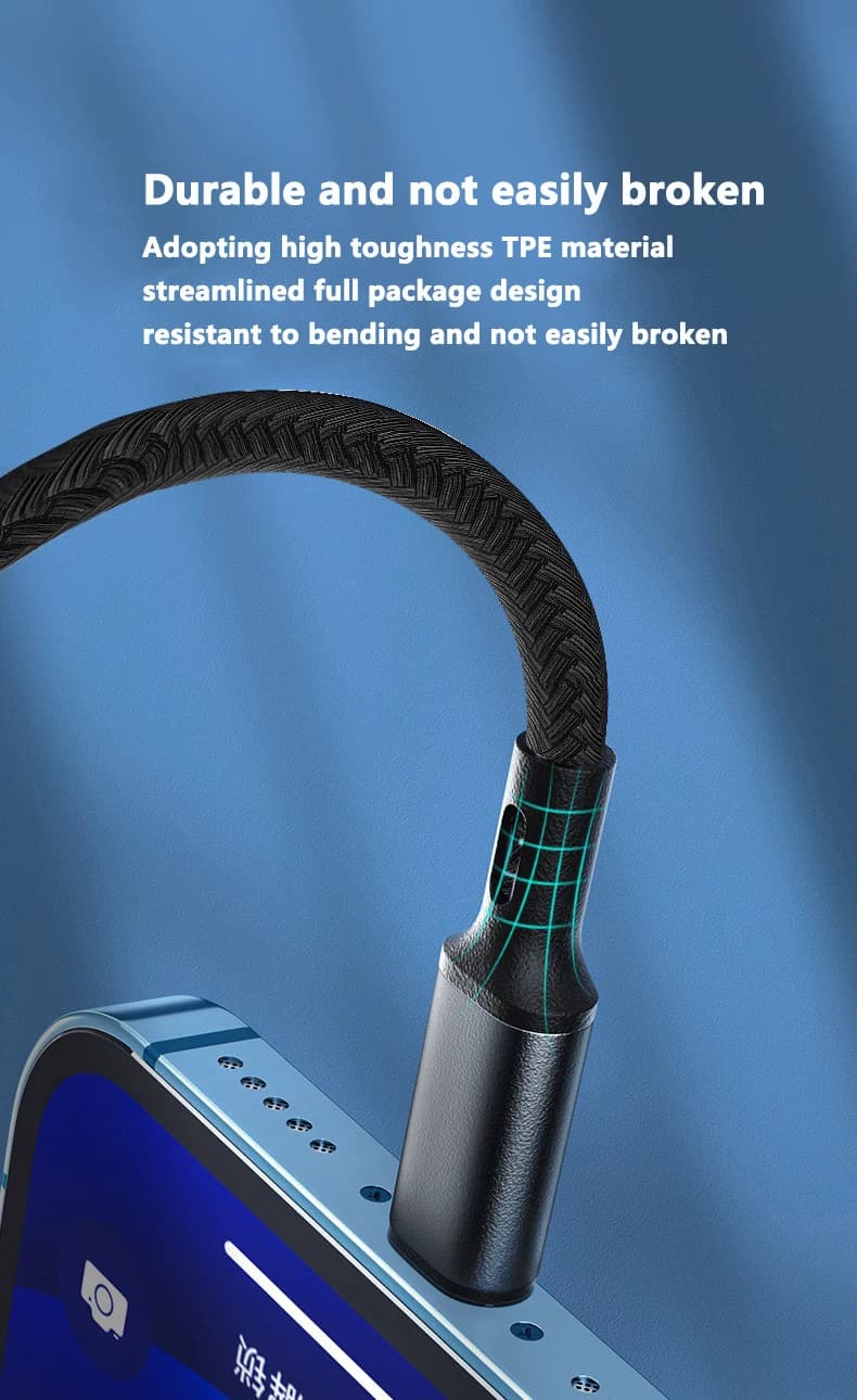 كابل USB PD 30 واط لهواتف آيفون 14 و13 و12 و11 برو ماكس 7 و8 و14 بلس XS XR شحن سريع كابل شاحن USB C إكسسوارات سلك بيانات - 5