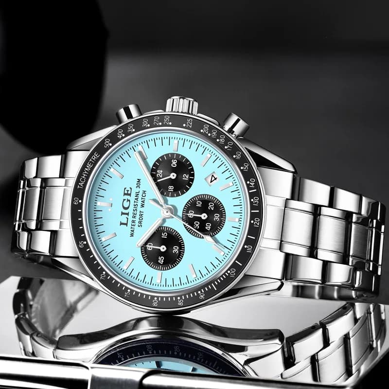2025 LIGE Top Brand Luxury New Men Watch Quartz Man Watches Waterproof Luminous Watch for Men Date Chronograph Sport Wristwatch - 6