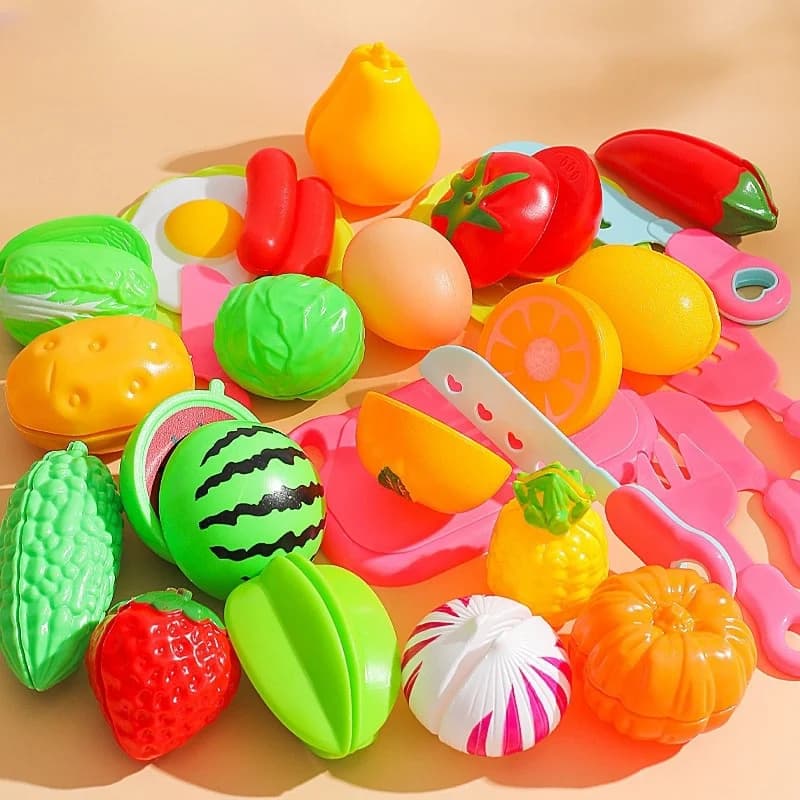 25 PCs Set DIY Fruit Cutting Music Toy Simulation Vegetable Fruit and Vegetable Children's Toy Girl Boy Kitchen Food Set - 4