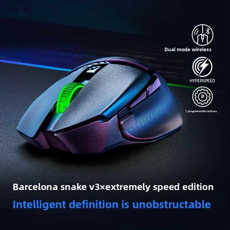 Original Razer Basilisk V3 X HyperSpeed mouse Wireless Gaming Mouse RGB Lighting (2.4 GHz) and Bluetooth 18K DPI Optical Sensor - 2
