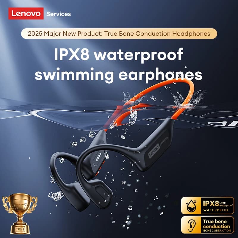 Lenovo S106 IPX8 Waterproof Bone Conduction Earphone Bluetooth 6.0 Headphone MP3 Built-in 32GB Memory Wireless Sport Headset Mic - 5