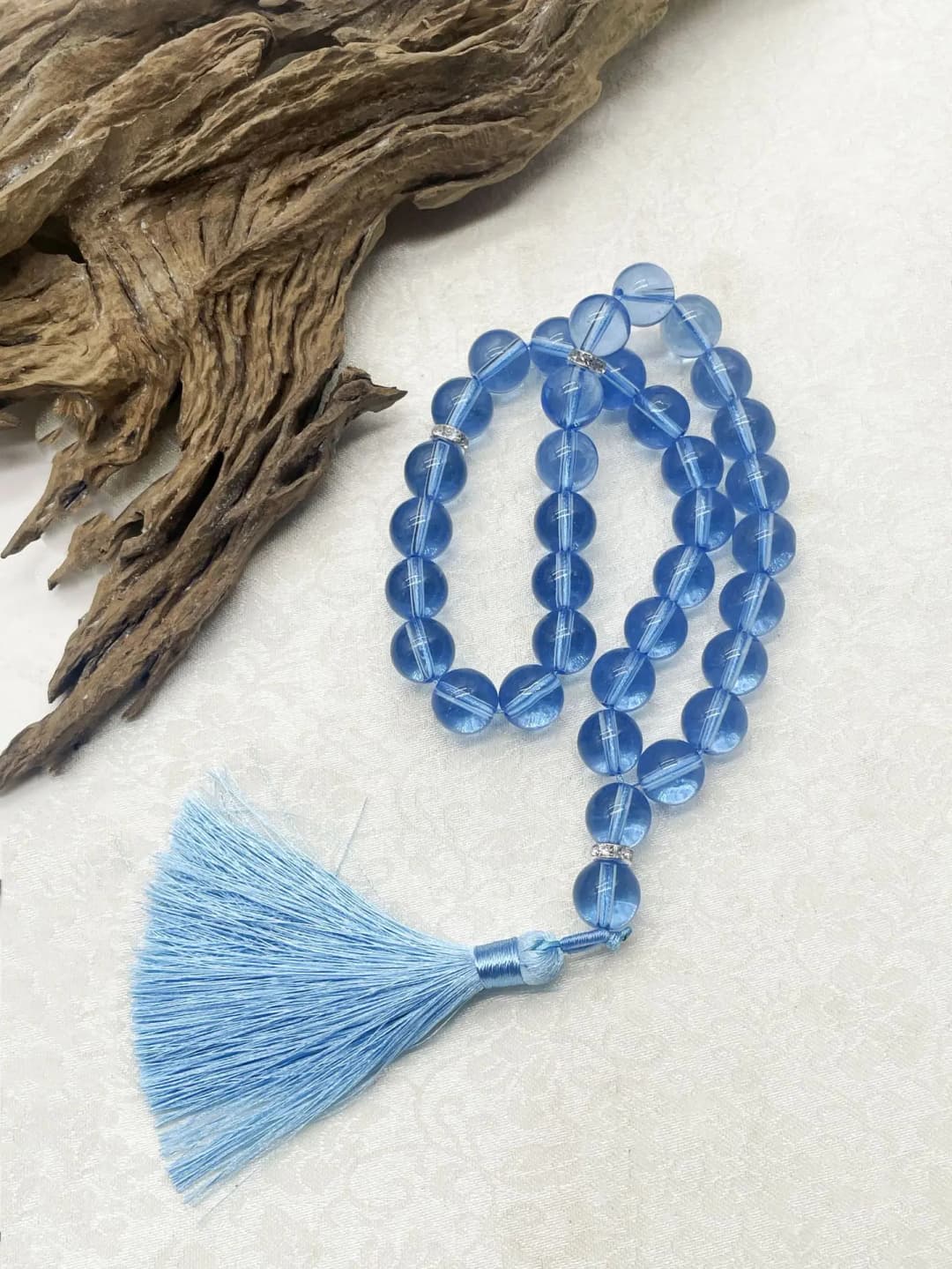 تسبيح زجاجي أنيق مع شرابة كلاسيكية، سوار خرز صلاة إسلامي بوهيمي، مسبحة على الطراز العربي للارتداء اليومي والصلاة - 5
