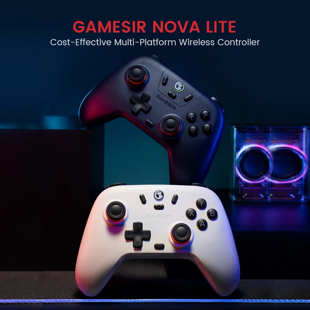 وحدة تحكم GameSir Nova Lite لاسلكية مع بلوتوث، دونجل، سلكية لسويتش، أندرويد، آي أو إس، بي سي وألعاب ستيم