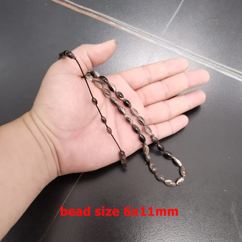 سبحة من قرون الوعل الطبيعي، 33 حبة، مواد نادرة، مسبحة إسلامية، هدية رمضان والعيد، سوار أنيق - 3