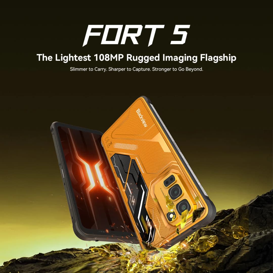 هاتف Blackview FORT 5 الذكي، شاشة 6.78 بوصة HD+ IPS، معالج MediaTek بذاكرة 12 جيجابايت + 256 جيجابايت، كاميرا 108 ميجابكسل، بطارية 5000 مللي أمبير، هاتف متين للاستخدام الخارجي - 3