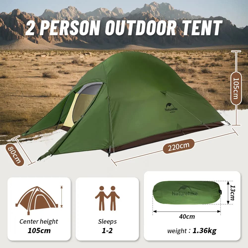 Naturehike Cloud Up 1 2 3 Person Camping Tent Ultralight Waterproof Trekking Tents Hiking Backpacking Shelter Tent Travel Tent - 4