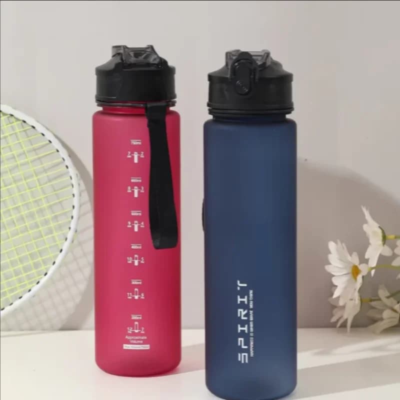 750ML Leak-Proof Sports Water Bottle with Straw and Carrying Loop BPA-Free Portable Mug with Seal Lid for Fitness Camping - 5