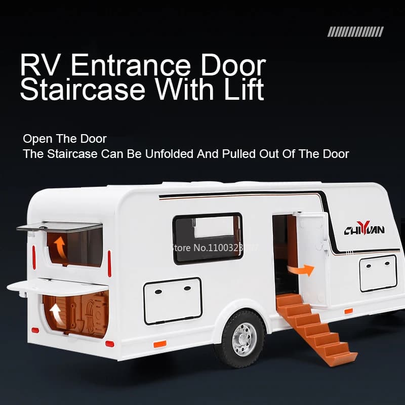 1/32 رولز رويس كولينان RV نموذج سيارة سبيكة دييكاست للطرق الوعرة مع صوت وضوء، لعبة سيارة تخييم للبنين، هدايا - 4