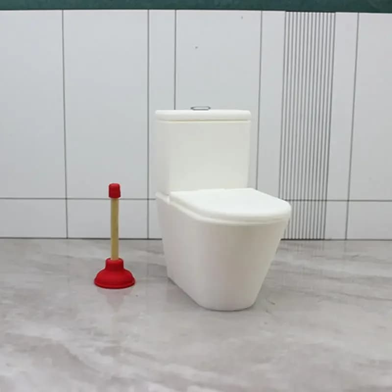 دمية محاكاة مقعد المرحاض خمر دمية الحمام الأبيض المرحاض بيت الدمية مصغرة الطفل التظاهر لعبة إكسسوارات دمي - 4