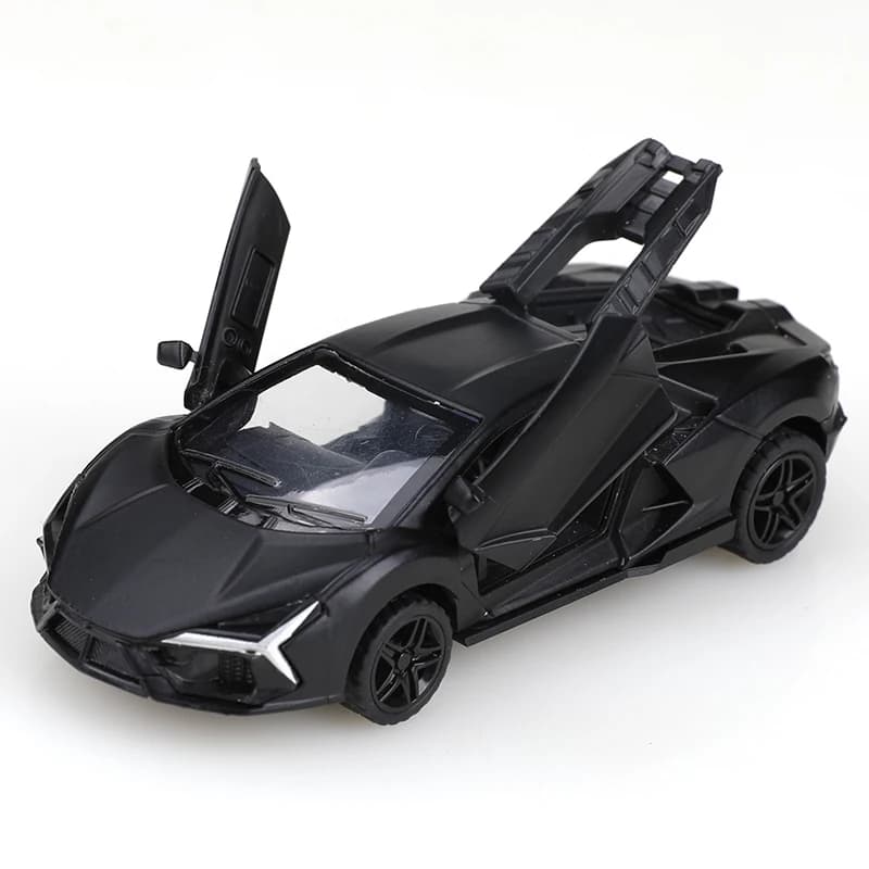 Alloy car model, realistic sports car model, children's toy racing car, inertia pull-back, openable doors, small car ornament - 4