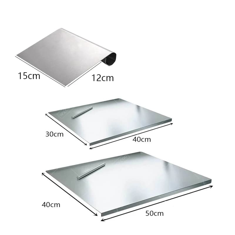 304 Stainless Steel Cutting Board Food Grade Chopping Boards Heavy Duty Kitchen Boards Anti-Slip Mat for Meat Vegetables Bread - 6