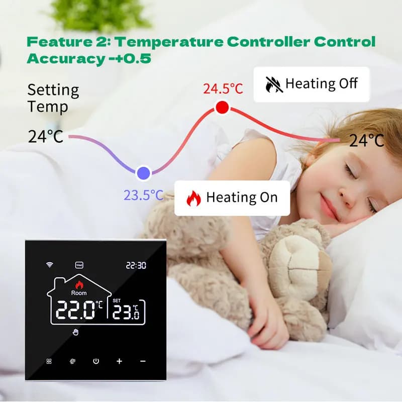 Tuya Smart Wifi Heating Thermostat Floor Heating Wifi Thermostat Gas Boiler Temperature Remote Controller for Google Home Alexa - 4