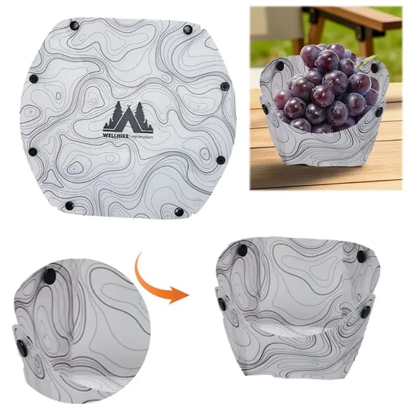 Foldable Camping Tableware Portable Bowl Dinner Plate Coffee Filter Heat-resistant Bowl Plate Set Camp Cooking Supplies - 2