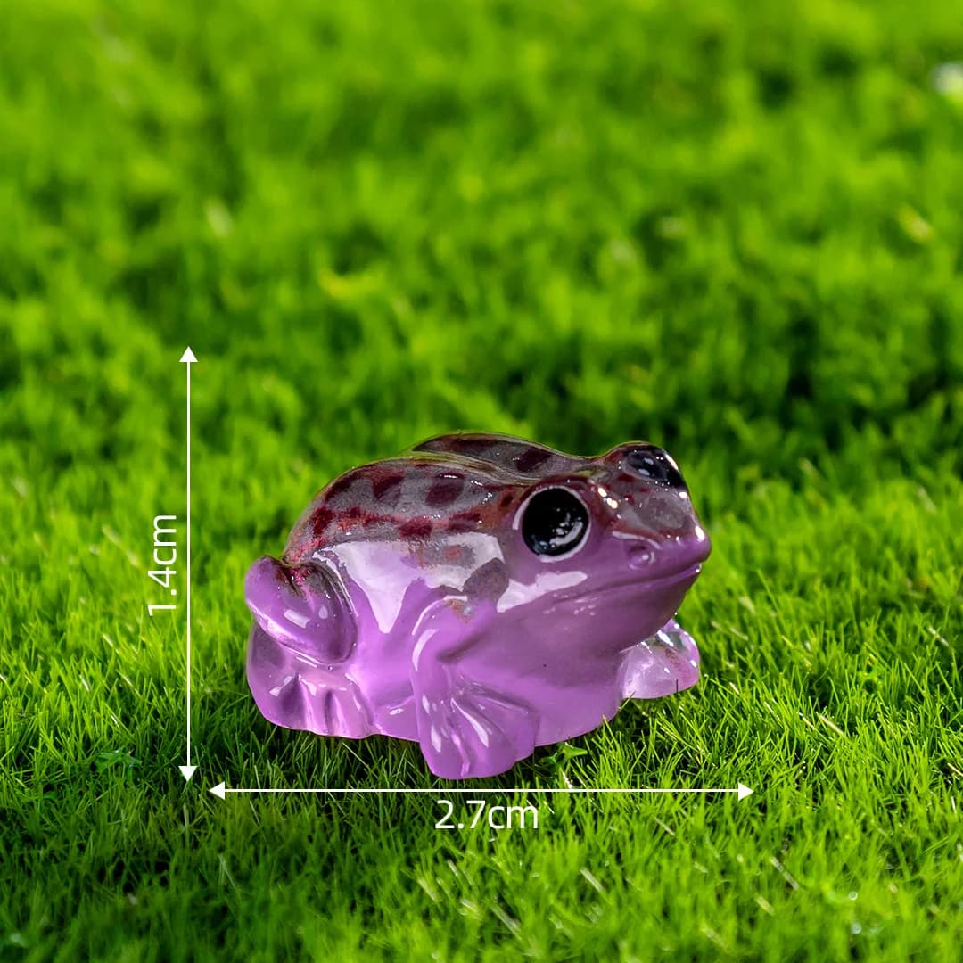 50/20Pc Miniature Frog Figurines Luminous Mini Resin Frog Figures Garden Decor DIY Terrarium Craft for Moss Landscape Decor - 6