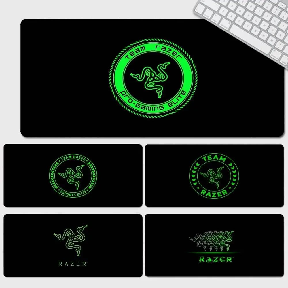 لوحة ماوس Razer Logo 80x30 سم XL سميكة بحواف مقفلة ولوحة مفاتيح ألعاب كبيرة وحصيرة طاولة لغرف الفتيات المراهقات