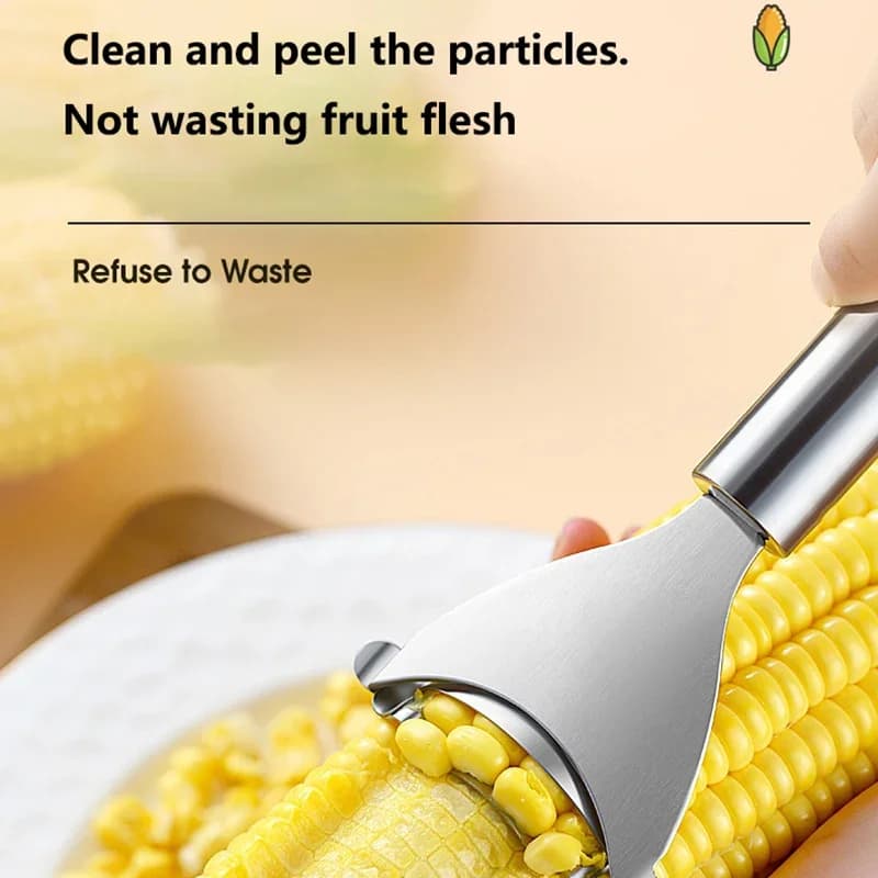 Stainless Steel Corn Planer Ergonomic Handle Corn Peeler Peel, Separate & Enjoy Fresh Corn with Minimal Effort - 2