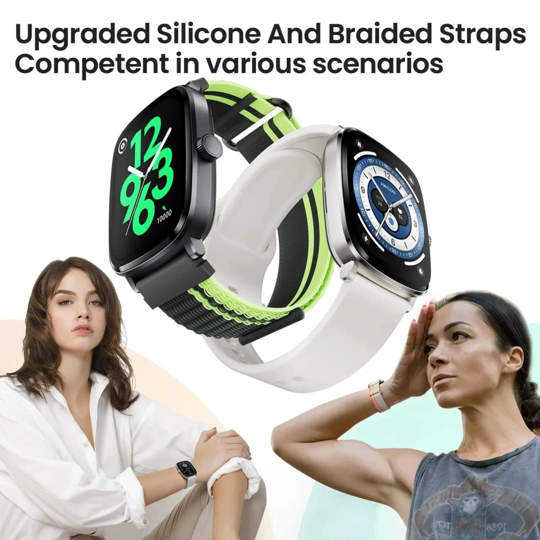 HAYLOU-RS5 Smartwatch with AMOLED HD Display Bluetooth Calling Sport Health Monitoring Smart Watch with Double Straps 2.01 in - 6