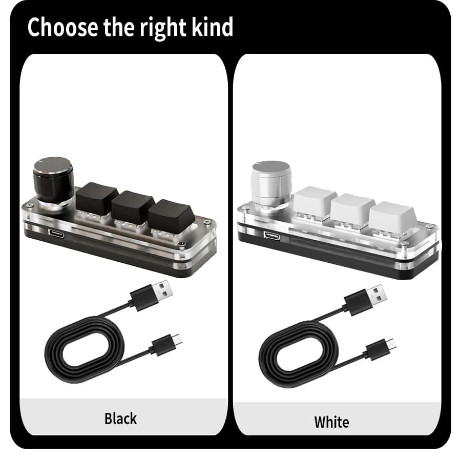 لوحة مفاتيح ميكانيكية صغيرة للألعاب مع إضاءة RGB وبرمجة مخصصة وثلاثة أزرار لبرنامج فوتوشوب - 6