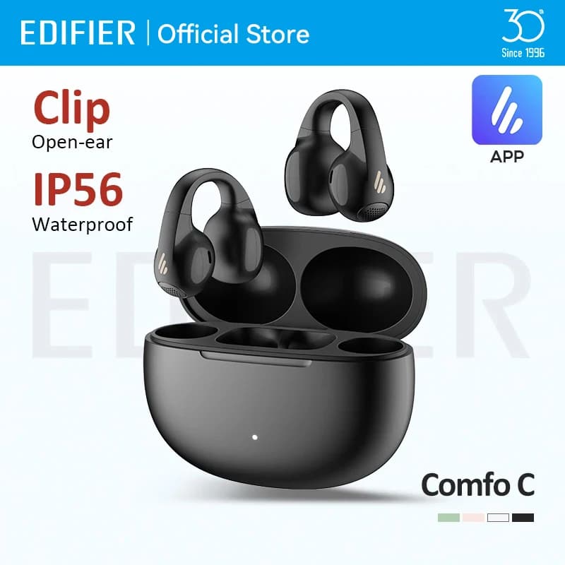 Edifier Comfo C Open-Ear Wireless Bluetooth Earbuds Clip-On Sports Headphones IP54 Sweatproof Bluetooth 5.4 Ear Clip Earphones