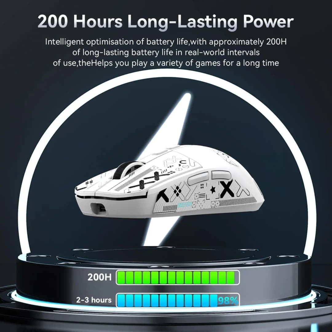 Original ATTACK SHARK X6 Lightweight Wireless Gaming Mouse with RGB Backlight Charging Base,Tri-Mode Wired/2.4GHz/BT5.2, PC/Mac - 6
