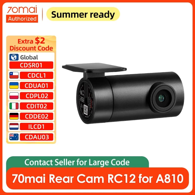 70mai كاميرا خلفية RC12 لكاميرا 70mai 4K A810