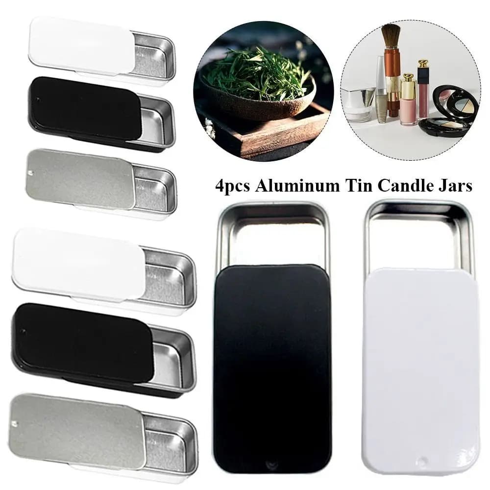 علبة قصدير صغيرة مستطيلة فارغة علبة دفع للحلوى والأقراص علبة حاويات مفصلية من الألمنيوم منظم صغير صندوق تخزين - 6